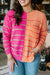 Yellow Plus Size Color Block Striped Knit Sweater