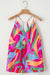 Multicolour Plus Size Abstract Print V Neck Racerback Sleeveless Top