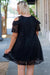 Black Lace Cold Shoulder Plus Size Dress