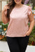 Pink Plus Size Leopard Print Ruffled Flutter Sleeve Satin Blouse