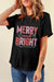 Black MERRY and BRIGHT Crew Neck Christmas Graphic Tee