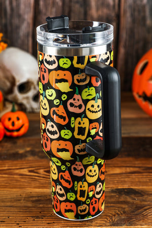 Black Halloween Pumpkins 40oz Stainless Steel Thermos Cup