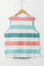 Multicolour Plus Size Striped Crew Neck Tank Top