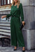 V-Neck Long Sleeve Top and Wide Leg Pants Set