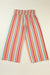 Orange Boho Stripe Plus Size Smocked Waist Loose Pants