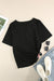 Black Stripe Floral Casual Splicing Block Plus Size Top