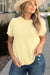 Yellow Stripe Short Puff Sleeve Plus Size Top