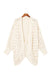 Beige Plus Size Hollowed Open Front Ribbed Trim Cardigan