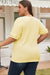 Yellow Stripe Short Puff Sleeve Plus Size Top