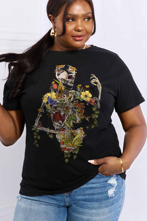 Simply Love Full Size Skeleton Graphic Cotton Tee