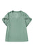 Laurel Green Petal Sleeve Jacquard V Neck Plus Size Blouse