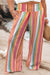 Orange Boho Stripe Plus Size Smocked Waist Loose Pants