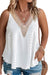 White Plus Size Guipure V Neck Eyelet Lace Tank Top