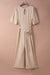 Apricot Boat Neck Knot Wide Leg Jumpsuit