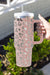 Pink 40oz Stainless Steel Portable Leopard Tumbler Mug With Handle