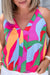 Multicolour Plus Size Abstract Print V Neck Racerback Sleeveless Top