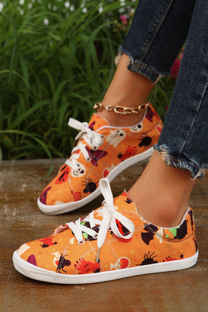 Russet Orange Halloween Ghouls & Pumpkin Sneakers