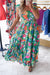 Green Plus Size Floral Smocked Back Tiered Maxi Dress