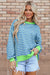 High-Low Striped Long Sleeve Sweatshirt