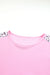 Pink Exposed Seam Leopard Splicing Plus Size Sweatshirt