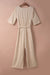 Apricot Boat Neck Knot Wide Leg Jumpsuit