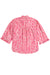 Pink Plus Size Floral Print Frilled Neck Puff Sleeve Blouse