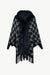 Houndstooth Fringe Hem Poncho