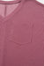 Rose Pink Textured V-Neck Dropped Shoulder Plus T-Shirt