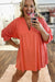 Carrot Plus Size Eyelet V Neck Babydoll Dress