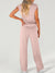 Full Size Round Neck Top and Drawstring Pants Set