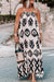 Black Plus Size Geometric Print Spaghetti Strap Vacation Sundress