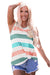 Multicolour Plus Size Striped Crew Neck Tank Top