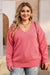 Pink Plus Size Drop Shoulder V Neck Sweater