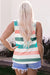 Multicolour Plus Size Striped Crew Neck Tank Top