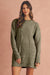 Parchment Twist Cable Knit Drop Shoulder Loose Fit Sweater Dress