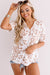 White V Neck Pocketed Leopard Plus Size Top