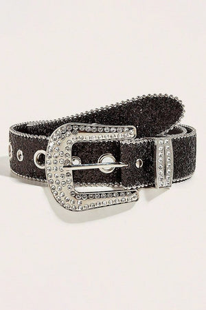 Gold Rhinestone Decorated Buckle Belt