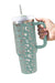 Pink 40oz Stainless Steel Portable Leopard Tumbler Mug With Handle