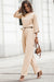 Apricot Boat Neck Knot Wide Leg Jumpsuit