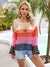 Color Block Openwork Boat Neck Cover Up