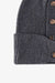 Button Detail Rib-Knit Cuff Beanie