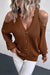 Cold Shoulder Plunge Neck Ribbed Cardigan