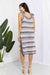 Striped Tie Shoulder Split Cover Up Dress