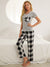 Plaid Heart Tee and Pants Lounge Set with Pockets