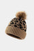 Leopard Pom-Pom Cuffed Beanie