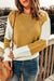 Woven Right Two-Tone Openwork Rib-Knit Sweater