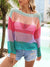 Color Block Openwork Boat Neck Cover Up