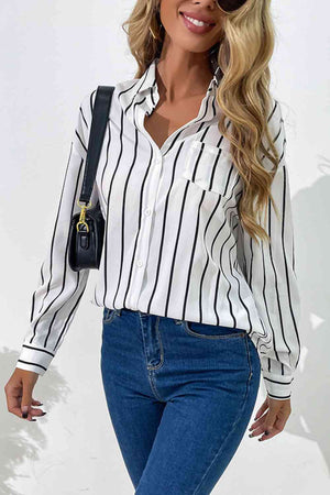 Vertical Stripes Button Down Shirt