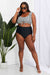 Marina West Swim Sanibel Crop Swim Top and Ruched Bottoms Set in Black