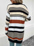 Striped Open Front Drop Shoulder Cardigan